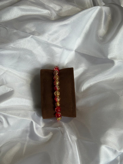 Crackled Bead Bracelet Glass