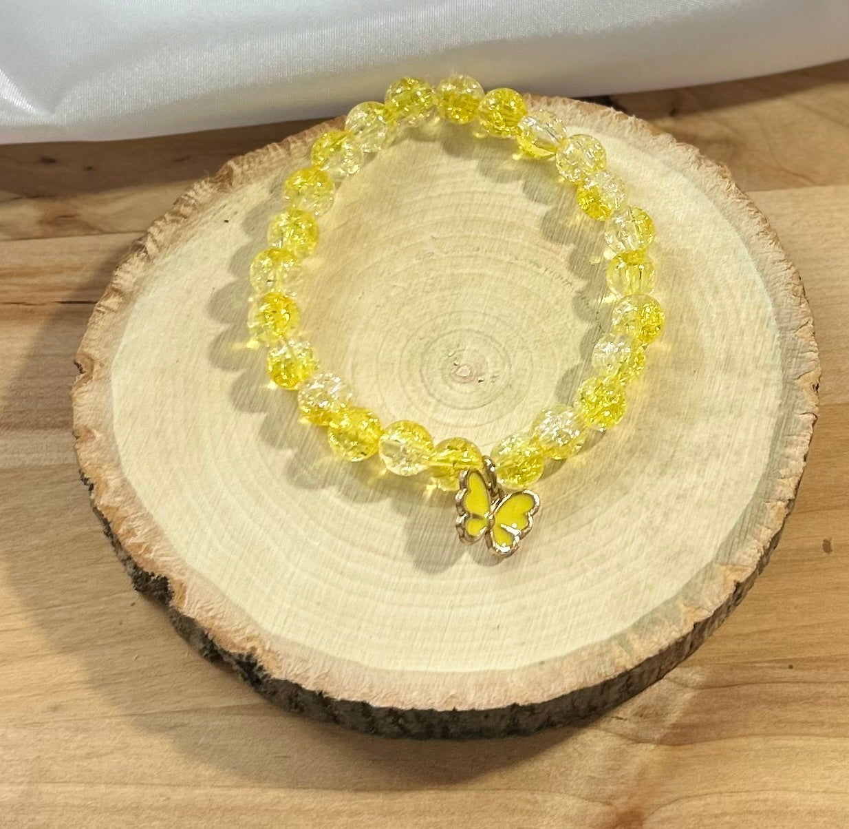 Yellow Butterfly Bracelet - 8mm