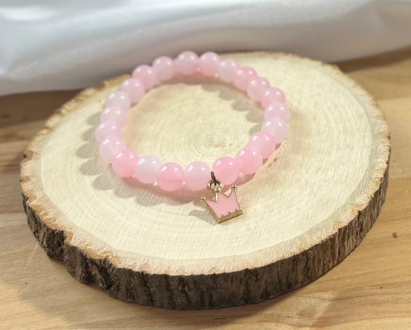 Pink Crown Bracelet - 8mm