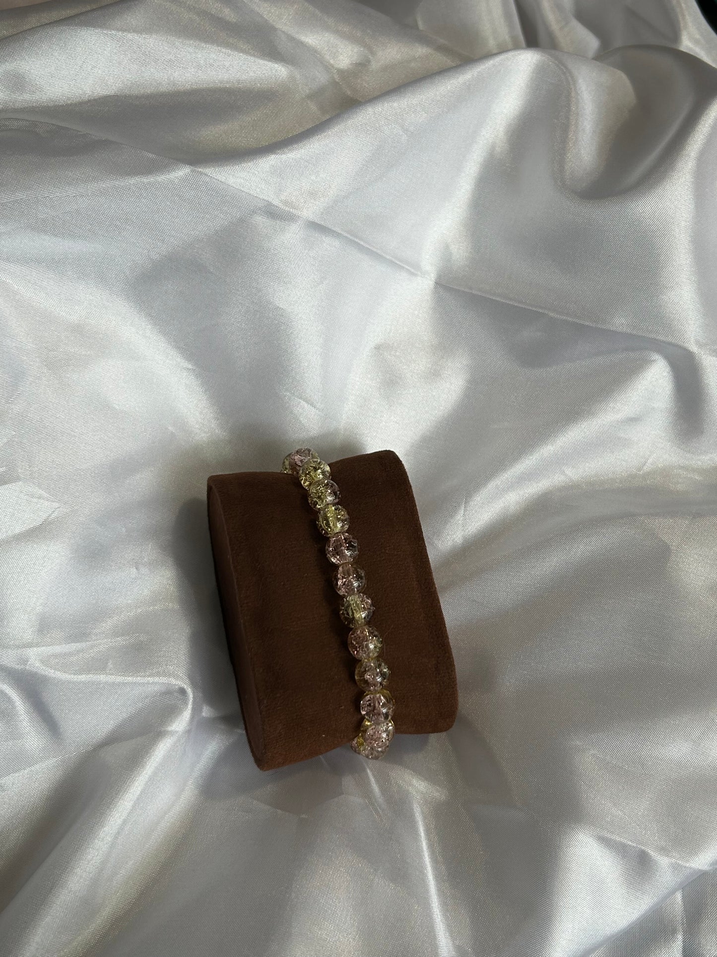 Crackled Bead Bracelet Glass