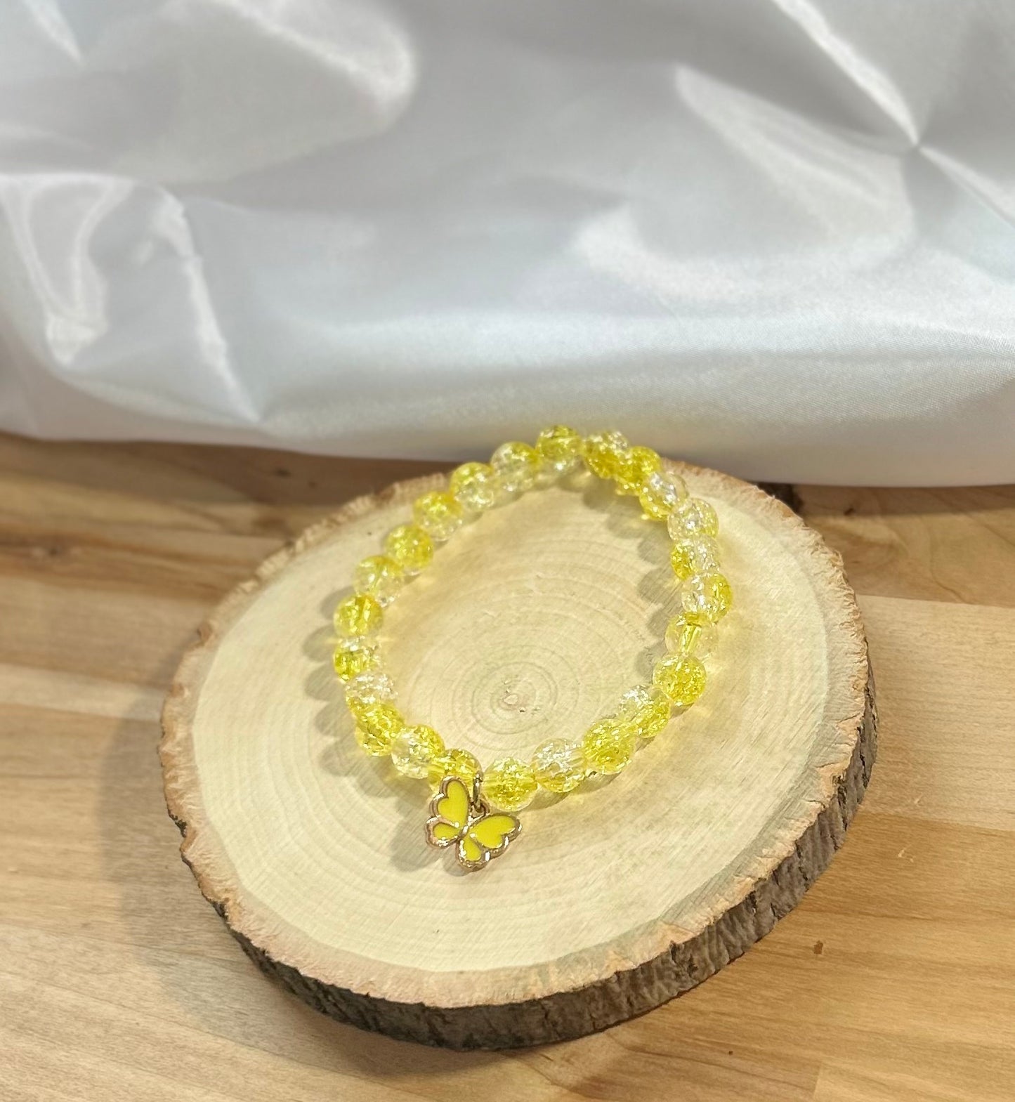 Yellow Butterfly Bracelet - 8mm