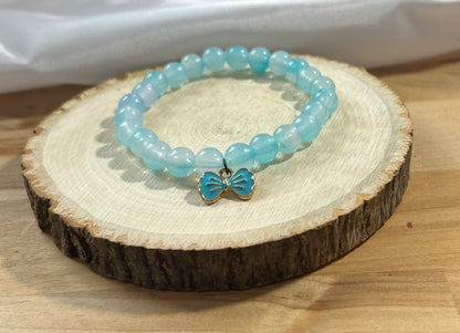 Opaque Blue Ribbon Bracelet - 8mm