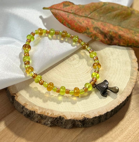 Amber Forest Mushroom Bracelet