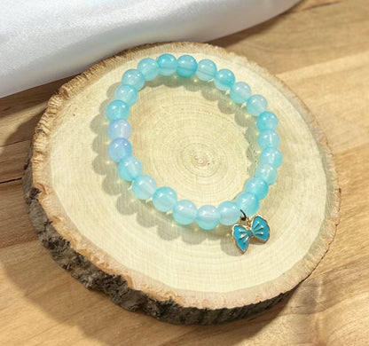 Opaque Blue Ribbon Bracelet - 8mm