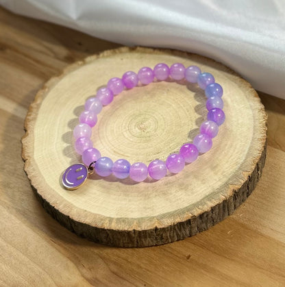 Purple Smiley Bracelet - 8mm