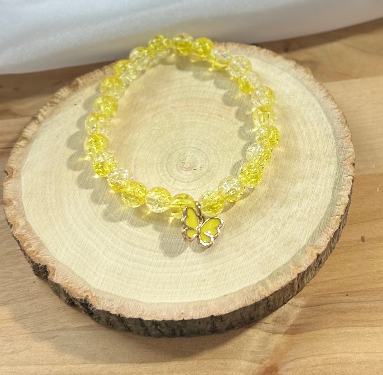 Yellow Butterfly Bracelet - 8mm