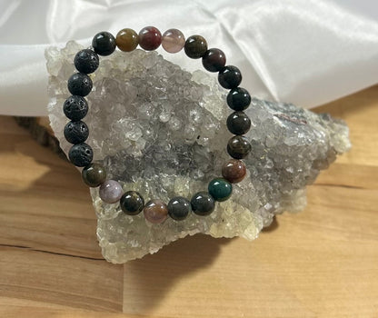 Agate and 5 Lava Rocks - 8mm