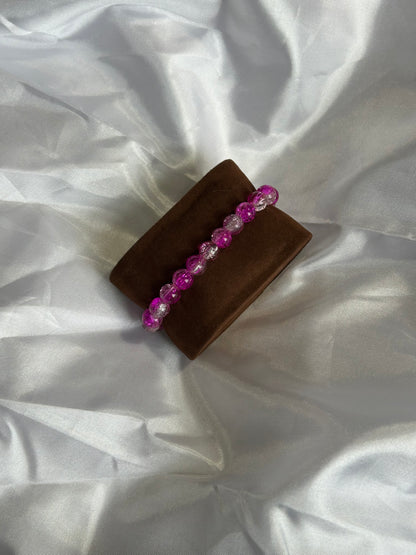 Crackled Bead Bracelet Glass