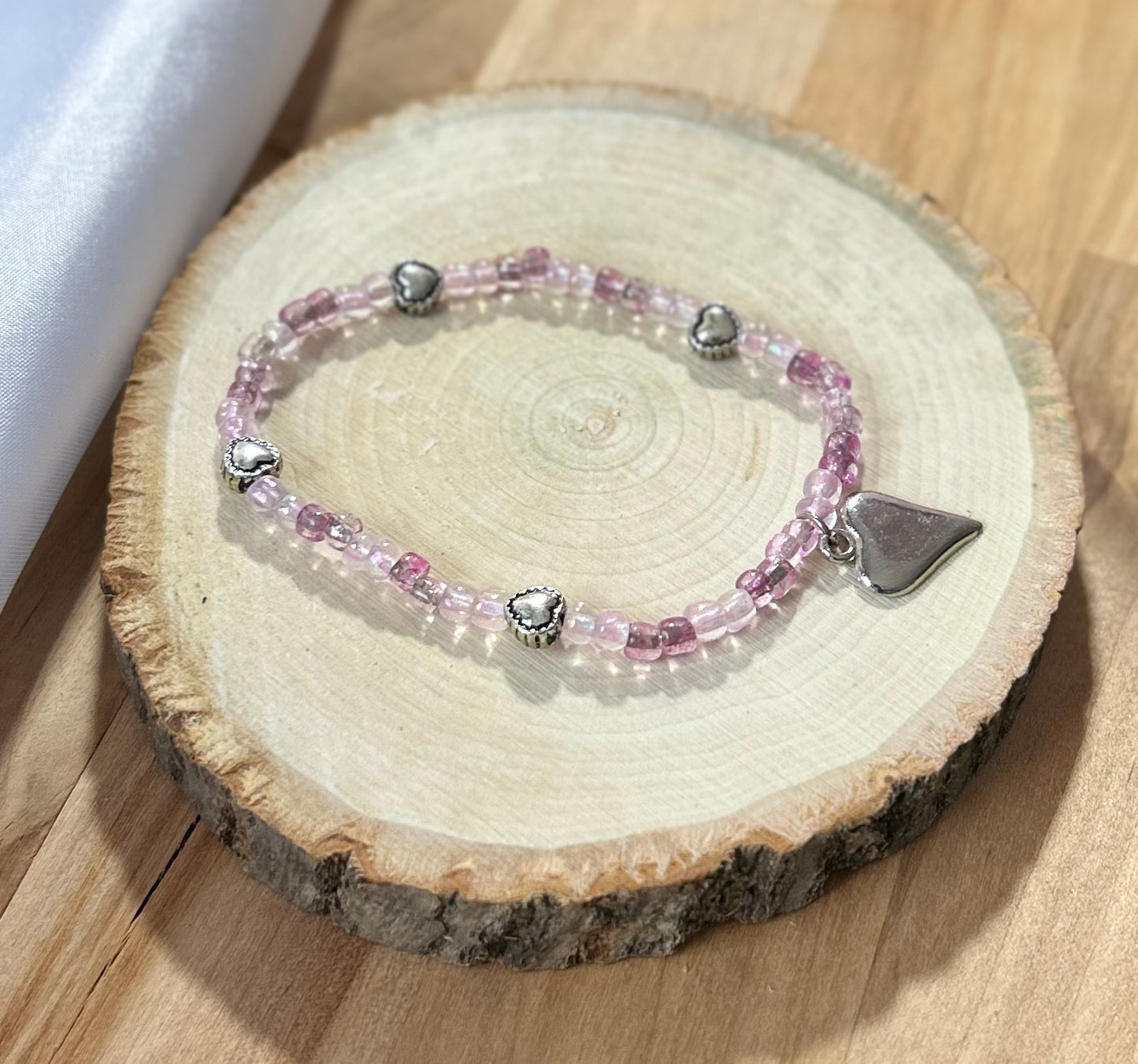 Blush Heart Charm Bracelet