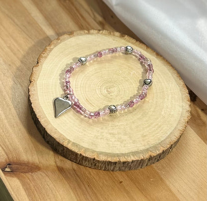 Blush Heart Charm Bracelet