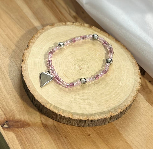 Blush Heart Charm Bracelet