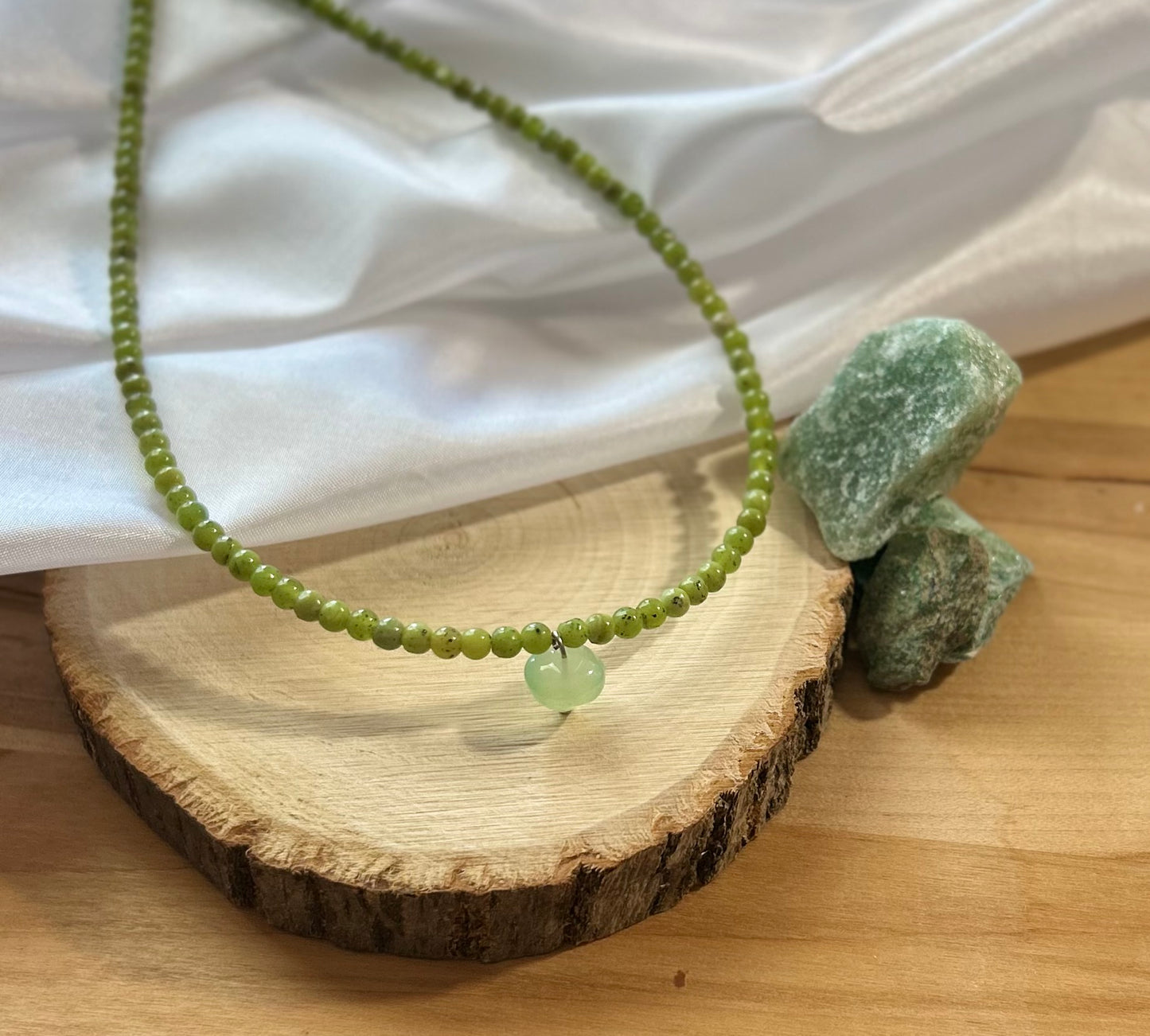 Jade Necklace with Jade Charm
