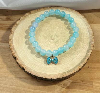 Opaque Blue Ribbon Bracelet - 8mm