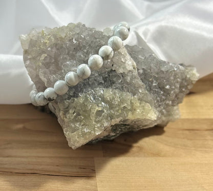 Howlite and Lava Rock Bracelet - 8mm