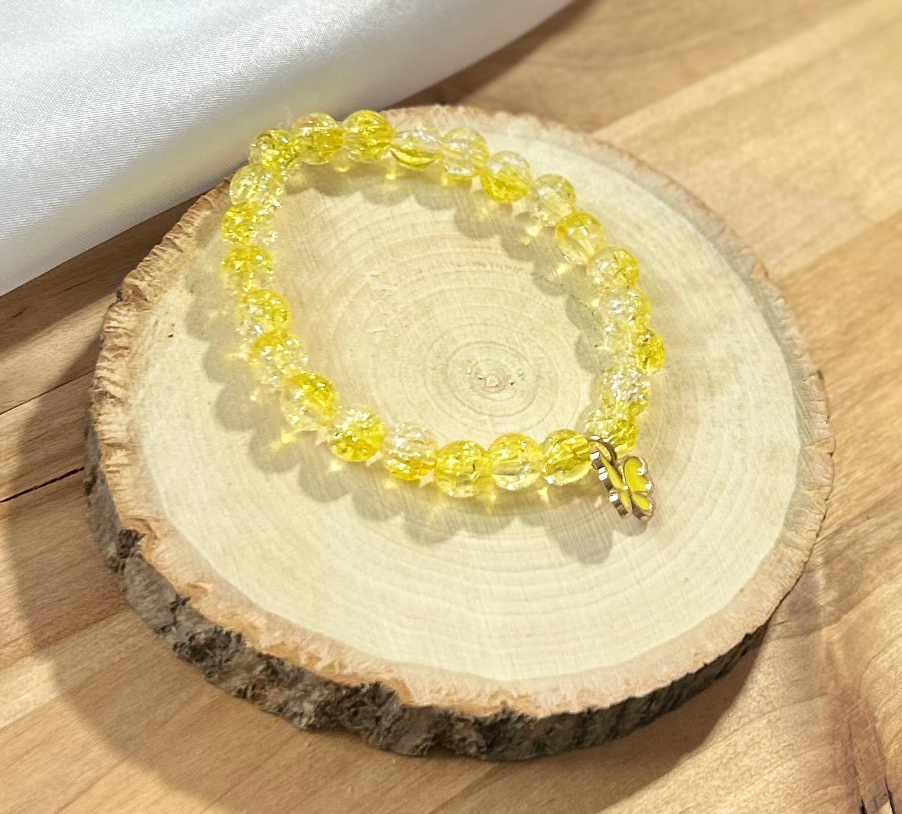 Yellow Butterfly Bracelet - 8mm