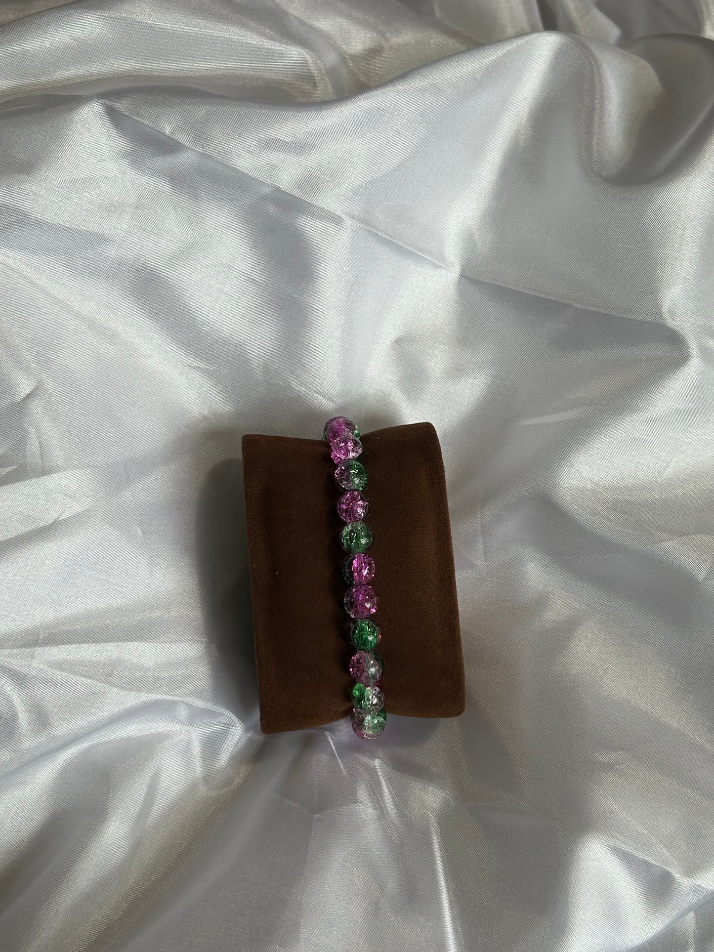 Crackled Bead Bracelet Glass