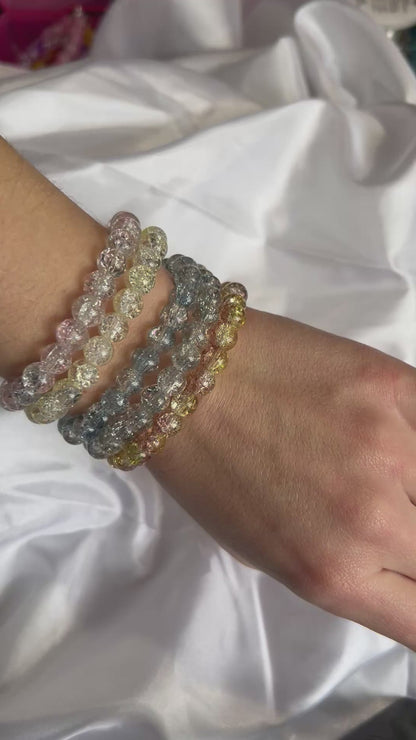 Crackled Bead Bracelet Glass