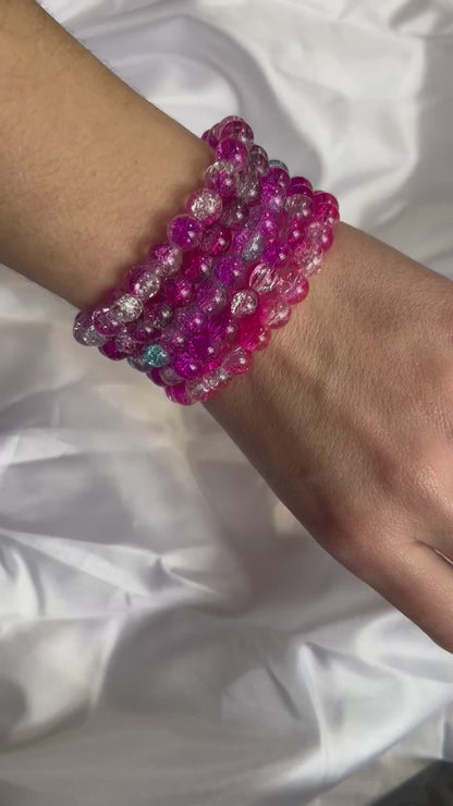 Crackled Bead Bracelet Glass
