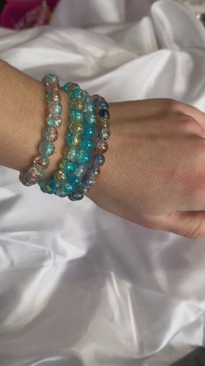 Crackled Bead Bracelet Glass