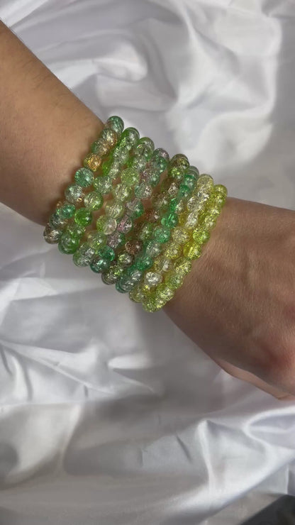 Crackled Bead Bracelet Glass
