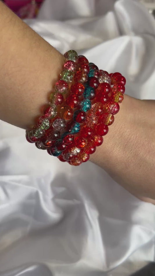 Crackled Bead Bracelet Glass